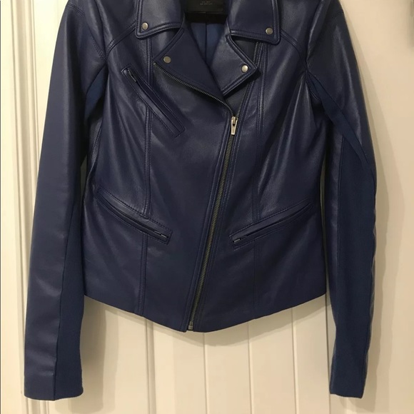Gorgeous! NWOT 'VEDA' Stunning Bright Blue Leather Jacket!! Size M. - Picture 8 of 10